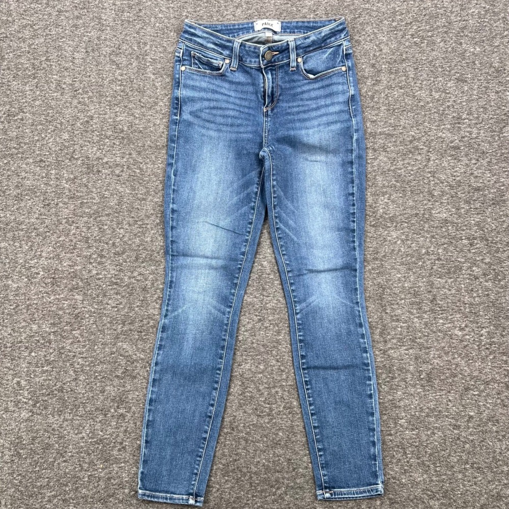 Paige Verdugo Ankle Skinny Jeans Womens 26 Medium Wash Blue Low Rise Denim Pants